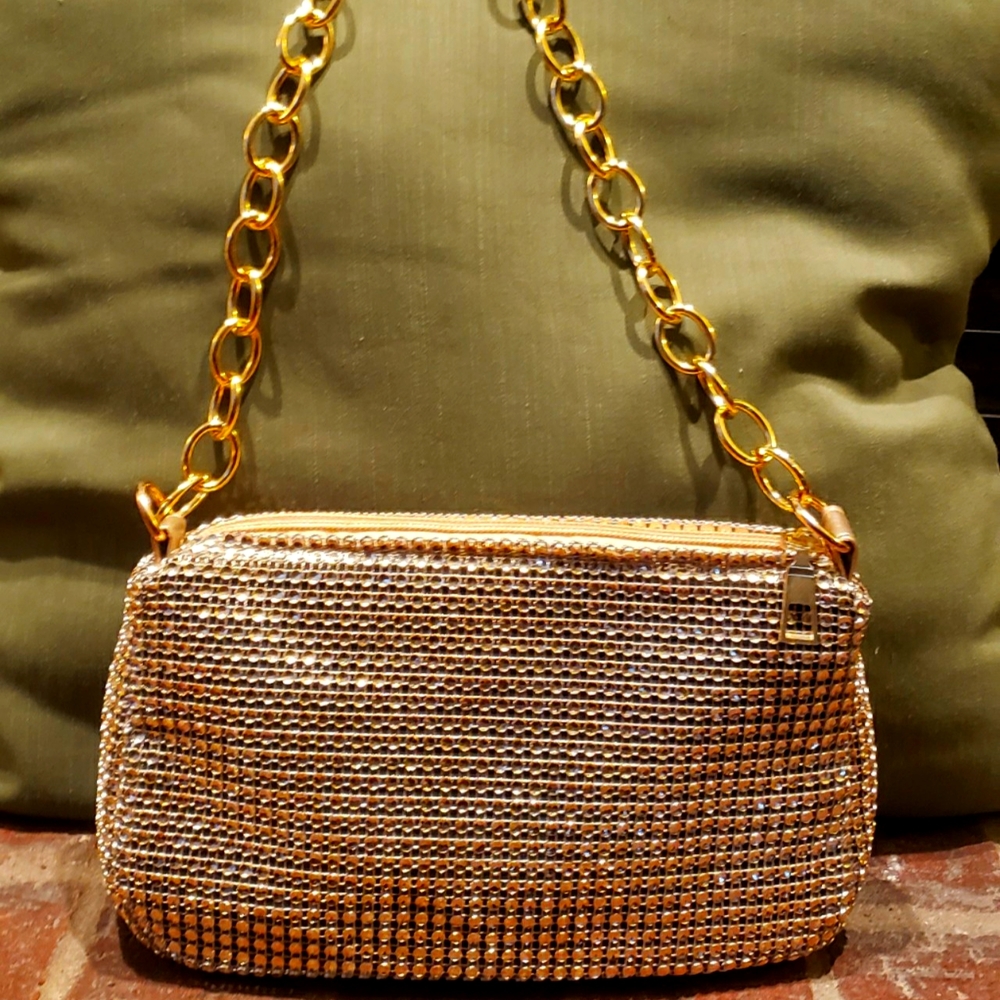 Ladies Rhinestone Chain Square Bag